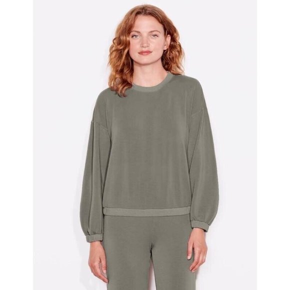 SUNDRY Blouson Sweatshirt Olive Green Long Sleeve - Picture 2 of 5